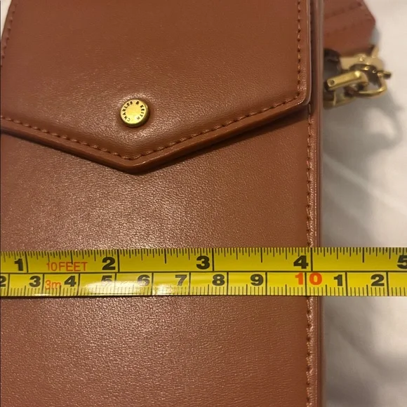Charles & Keith Tan Brown Leather elongated Crossbody Bag magnetic closure - Picture 10 of 16